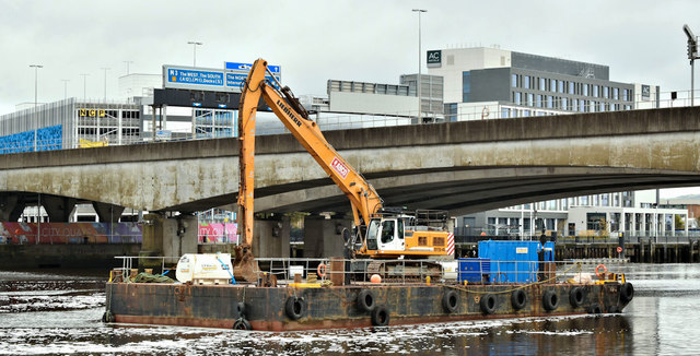 Dredging barge, River Lagan, Belfast (October 2019)