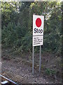 TL7818 : Stop sign at White Notley Railway Station by Geographer