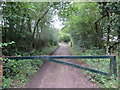 SP8905 : The doubly gated Timberley Lane track near to Kingsash by Peter Wood