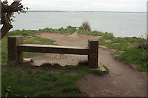 SZ0582 : Bench near Handfast Point by Derek Harper