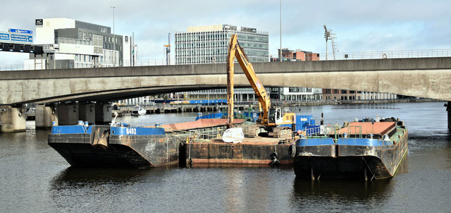 Dredging barges, River Lagan, Belfast (October 2019)