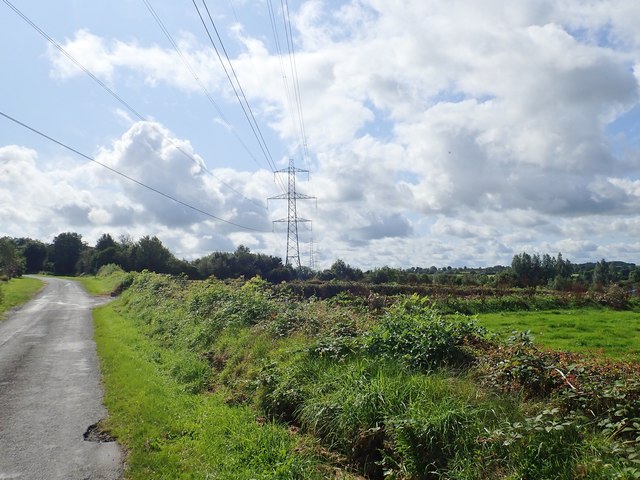 The North-South Interconnector power lines crossing Ashfield Golf Course