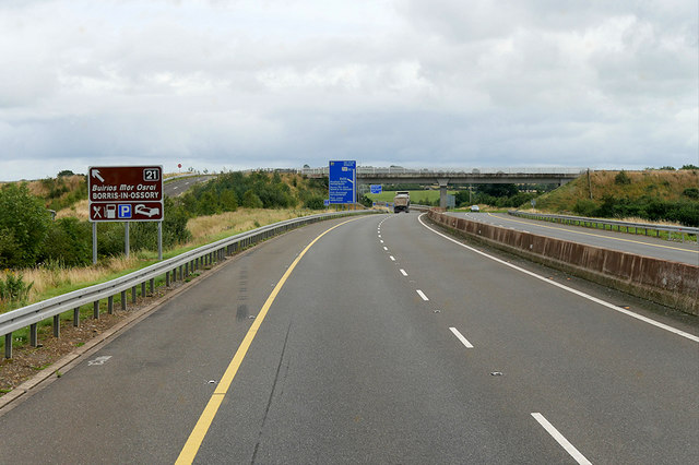 Eastbound M7 near to Borris in Ossory