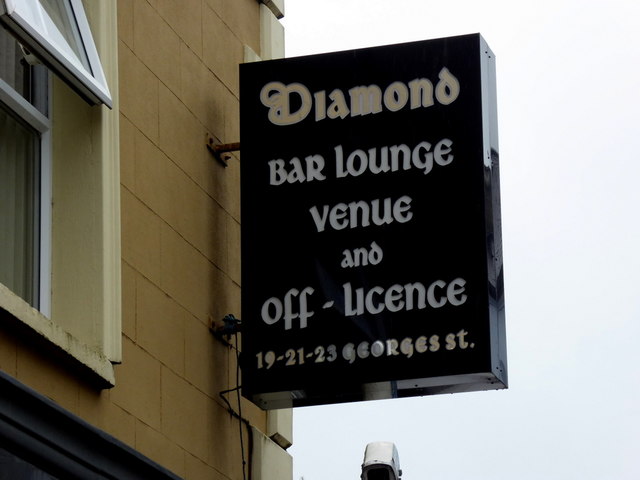 Sign for the Diamond Bar Lounge Venue, Omagh
