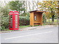 Telephone Box & Bus Shelter on the B1508 Main Road