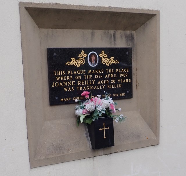 Memorial to Joanne Reilly, an innocent victim of the Troubles