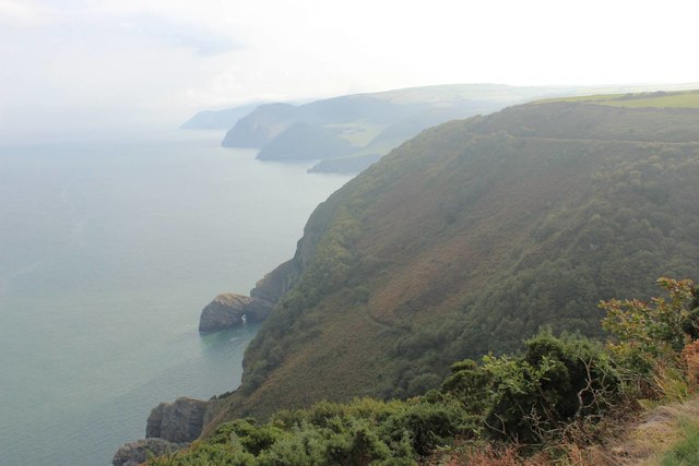 Five Exmoor headlands from the cliff-top path to Woody Bay