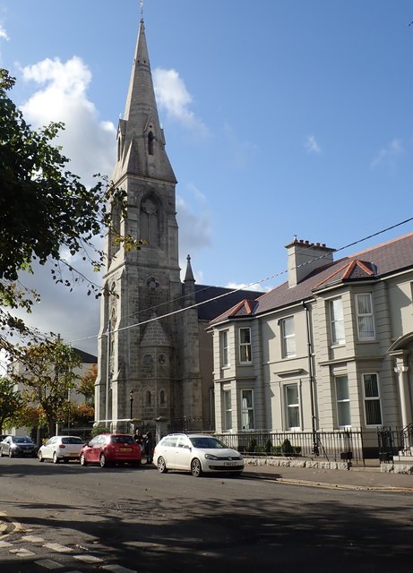 The spire of St Peter's Catholic Chapel in Great George's Street South, Warrenpoint