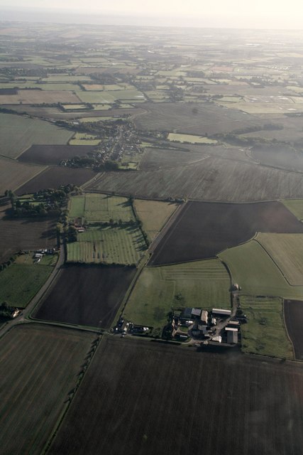 Ridge and furrow, Firsby: aerial 2019