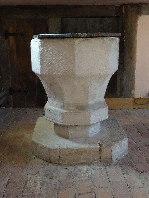 Font in St Michael & All Angels' church 