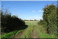 SO7314 : Field entrance and footpath off the A48 by JThomas