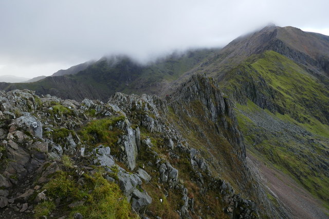 Crib Goch: Looking over the pinnacles to... © Hansjoerg Lipp ...