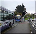 Buses outside North Manchester General Hospital