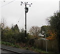 Western Power Distribution line spur pole, Pentwyn Road, Pentwyn, Torfaen