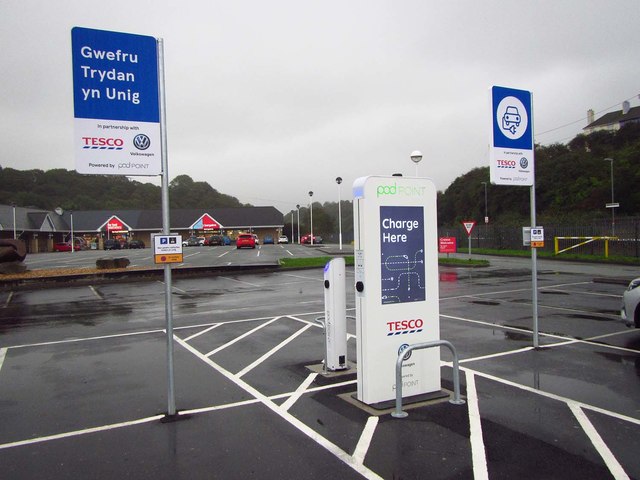 Electric Vehicle Charging Point at Tesco Milford Haven