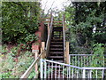 Steps up to a public footpath in the east of Buckley