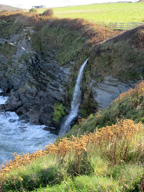 Waterfall into the sea