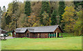 Wooden office building at Glenbranter