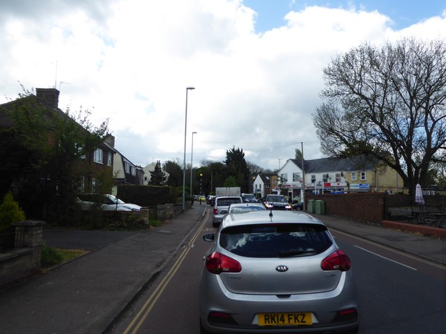 Traffic queuing in Cherry Hinton High Street