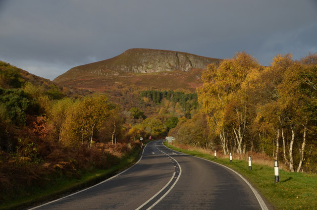The A9 in Autumn Colours at Cambusmore Bend, Sutherland