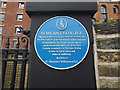 Blue plaque outside the former St Michael