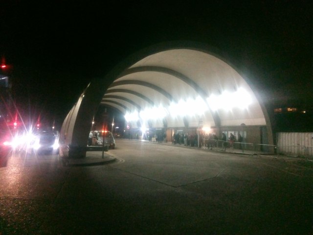 Newbury Park Bus Station at night