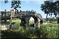SO8844 : Wooden Bridge over Croome River by Des Blenkinsopp