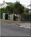 Dark green cabinets on a Llantwit Major corner