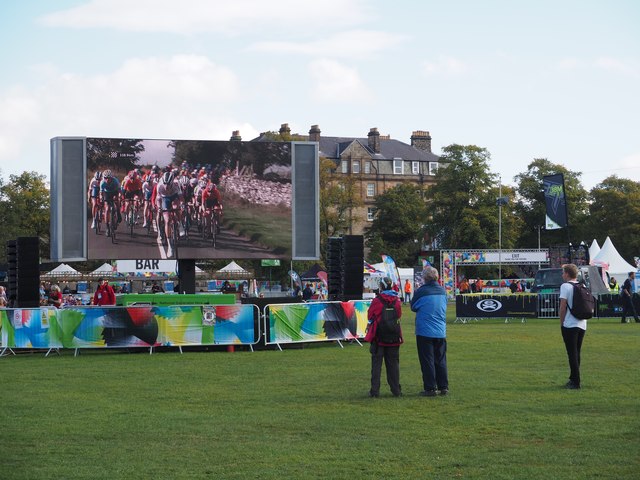 Watching Men U23 Road Race on Big Screen in Harrogate