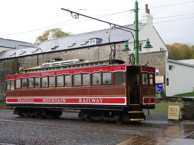 Snaefell Mountain Railway tramcar at Laxey