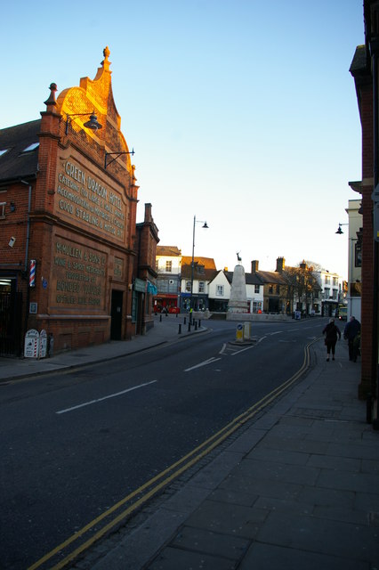Looking up The Wash into Parliament Square, Hertford