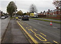 Elongated bus stop in Whitchurch, Cardiff