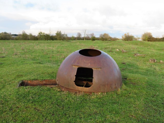 WW2 gun turret on The Bulwark - The Ouse Washes