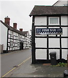 SO4593 : Church Stretton Fish Bar name sign, High Street, Church Stretton by Jaggery