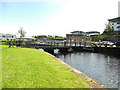 Sliding footbridge over the canal 