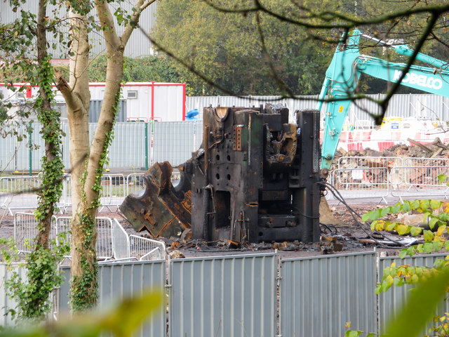 Former steel machine being scrapped at Taffs Well