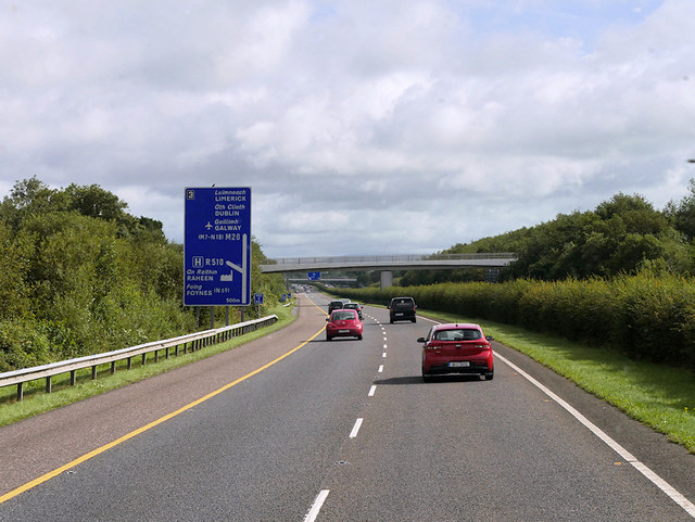 Northbound M20 approaching Junction 3 (Raheen)