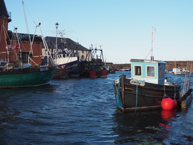 Jenny-Le shelters in the Old Harbour Dunbar