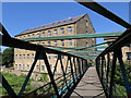 NZ0416 : Thorngate Mill from River Tees footbridge by Andrew Curtis