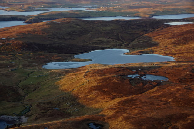 Loch of Sotersta, Culswick, from the air