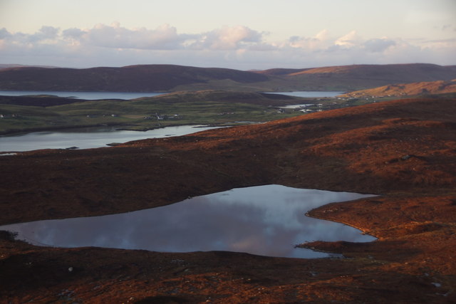 Broo Loch, Tingwall, from the air