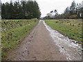 Icy track leading to Allanshaws near Lauder in the Scottish Borders