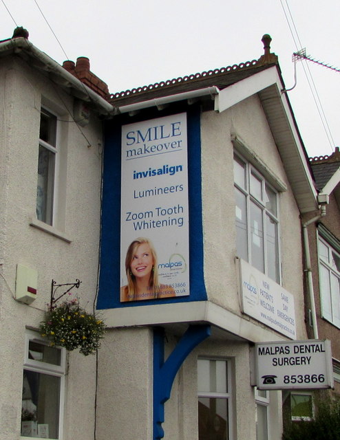 Smile makeover advert, Malpas Dental Surgery, Newport