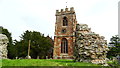 SJ3922 : Ruyton XI Towns - St John the Baptist Church & castle ruins by Colin Park