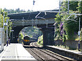 Train departing Falkirk High station