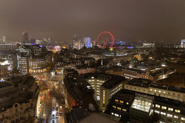 View from New  Zealand House, Haymarket, London