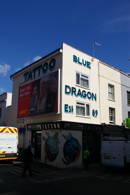 Brighton: Blue Dragon Tattoo, North Road © Christopher Hilton cc-by-sa/  :: Geograph Britain and Ireland