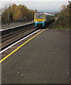 SO4383 : Southbound train arriving at Craven Arms station by Jaggery
