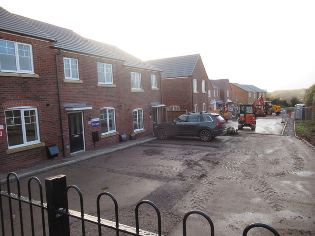 The town edge of the Yew Tree Hill development, Droitwich
