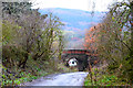NN9457 : Railway bridge near Bell's distillery, Pitlochry by Jim Barton